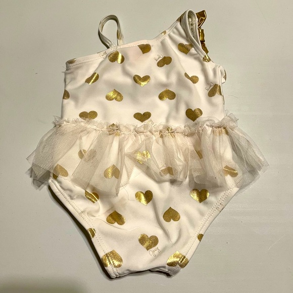 🌟Juicy Couture White & Gold Bathing Suit Size 12 Months - Picture 2 of 4